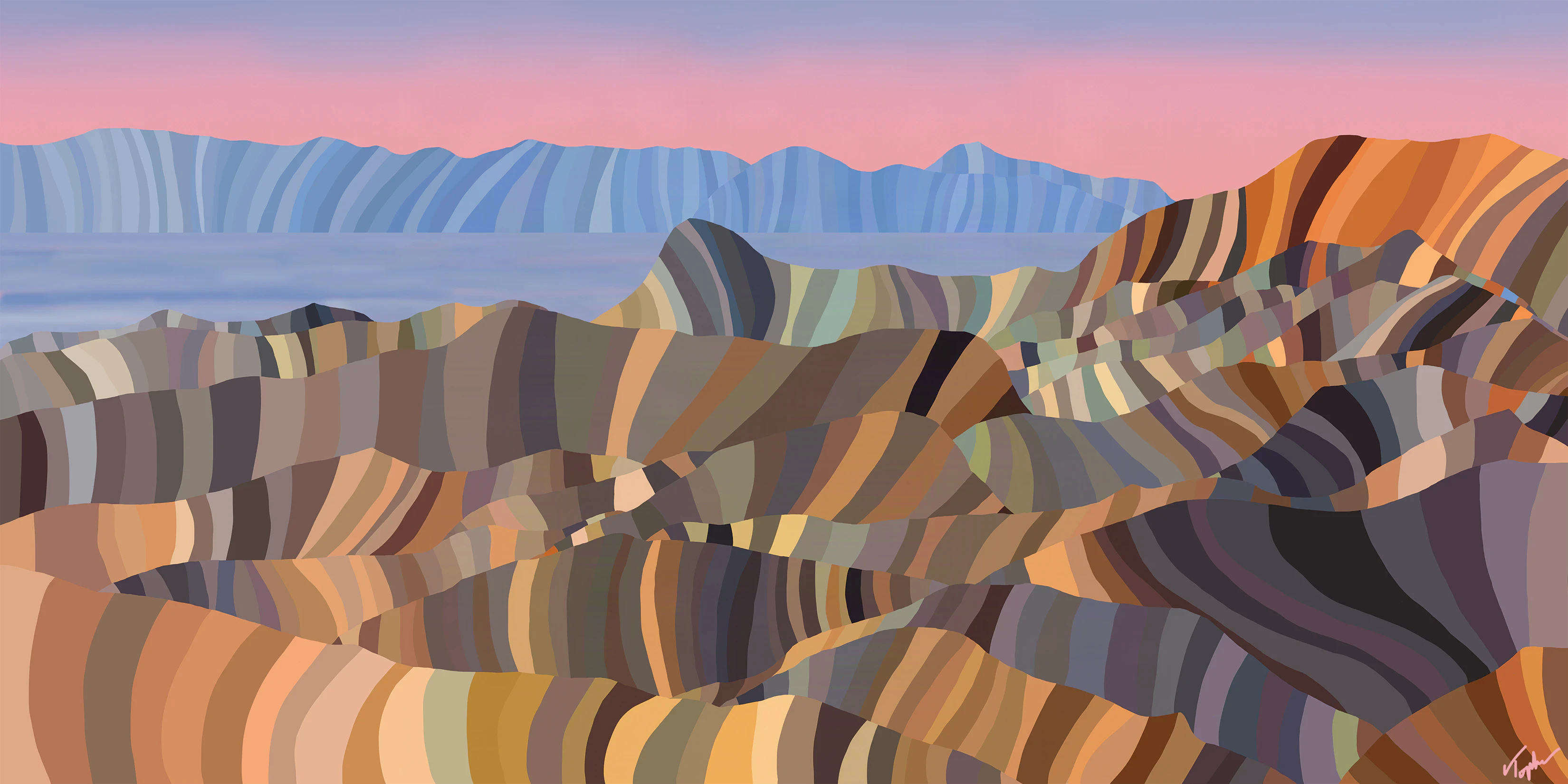 Sun-baked dunes and cracked salt flats in a vivid, surreal Death Valley landscape.